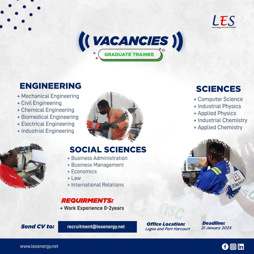 Apply for the Les Energy Graduate Trainee Program 2025