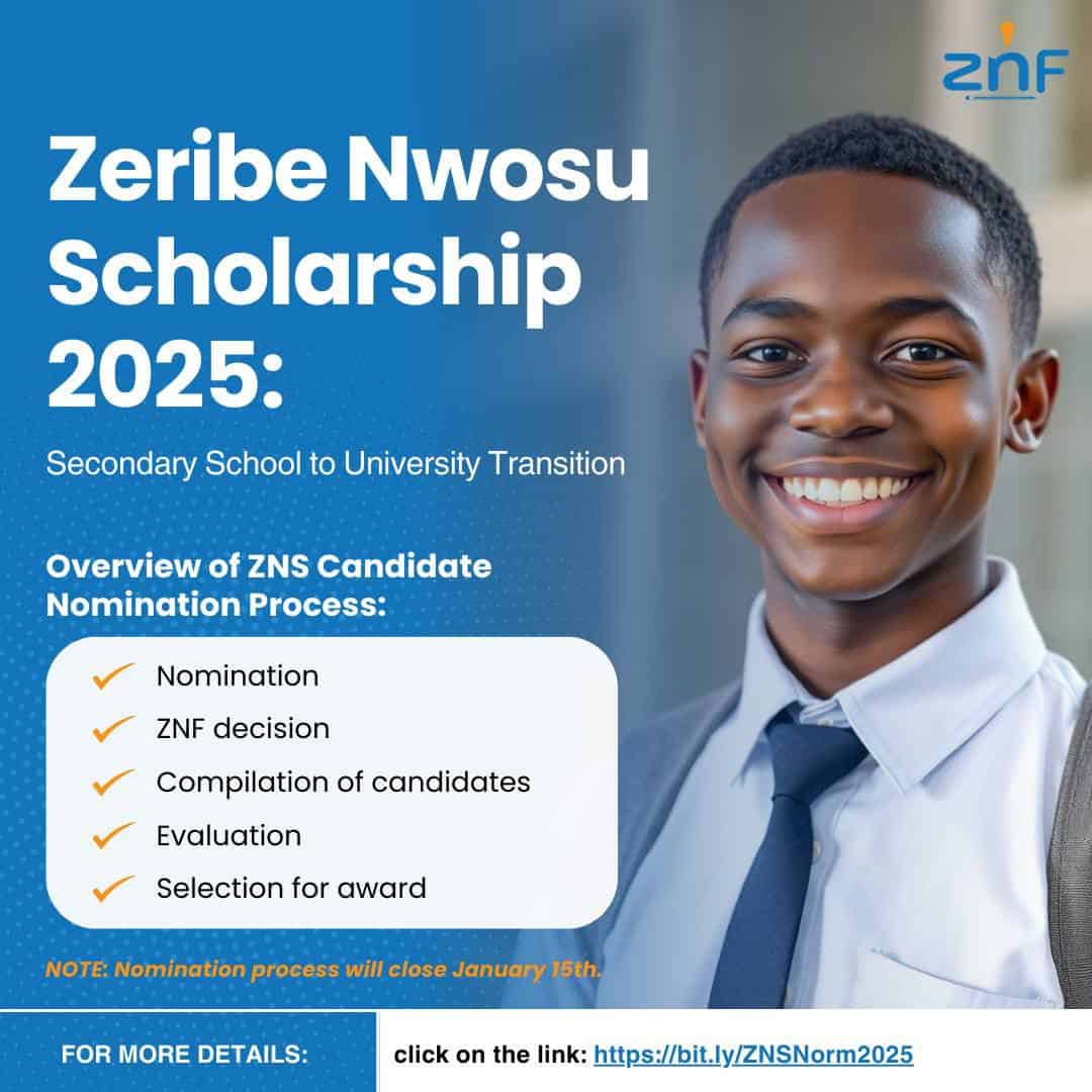 Volunteer for the Zeribe Nwosu Scholarship 2025 Nomination Process