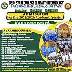 Osun State College of Health Technology (OSCHT), Ilesa Admission Form 2025/2026