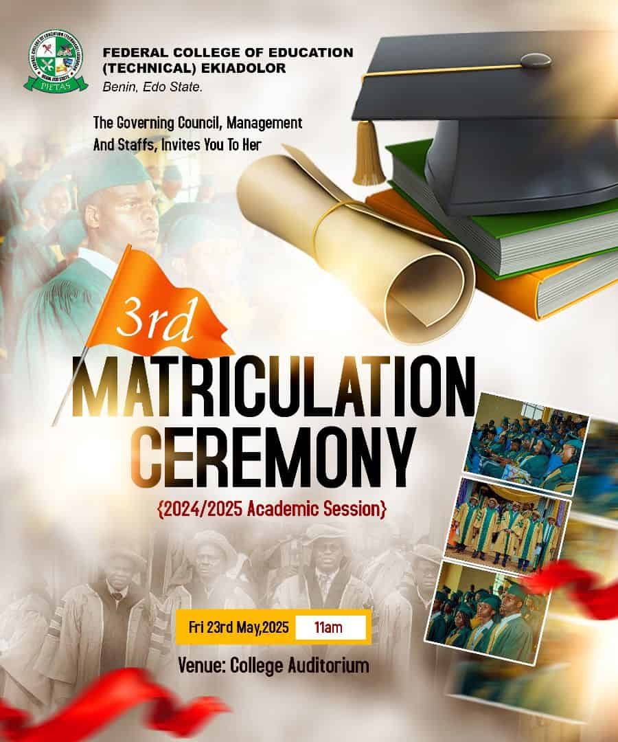 FCET Ekiadolor sets date for 3rd matriculation ceremony
