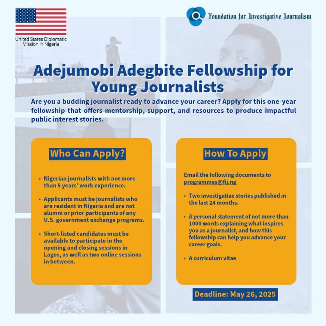 FIJ Opens 2025 Fellowship for Young Nigerian Journalists