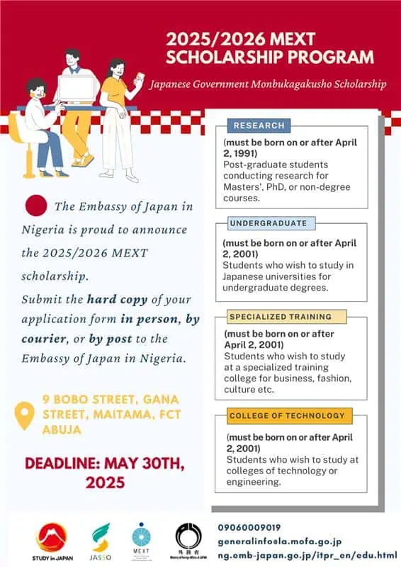 Apply for the MEXT Scholarship to Study in Japan in 2026