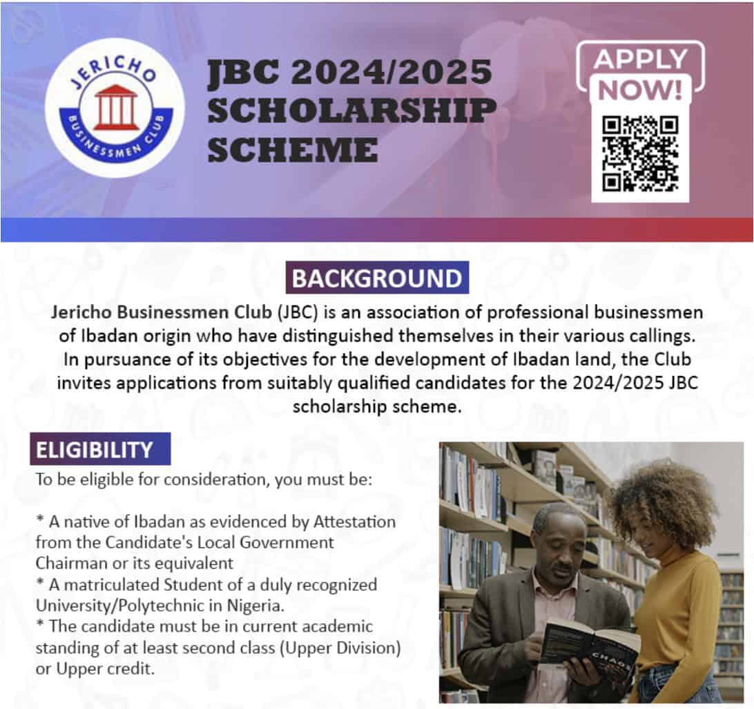 Apply for Jericho Businessmen Club (JBC) Scholarship 2025