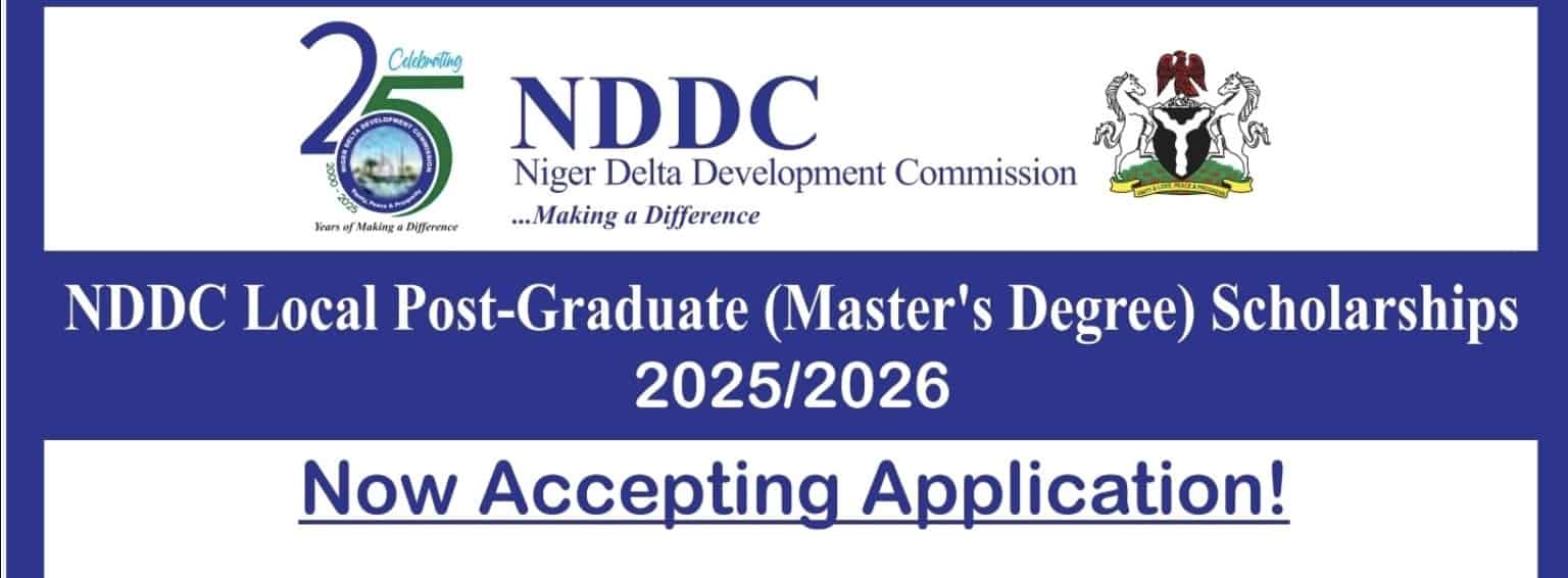 2025 NDDC Postgraduate Scholarship Now Open for Niger Delta Indigenes