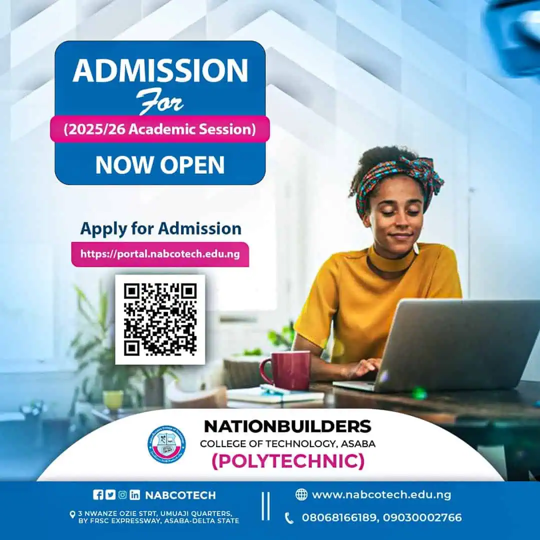 NationBuilders College of Technology (NABCOTECH) Post UTME Form for 2025/2026 Admission