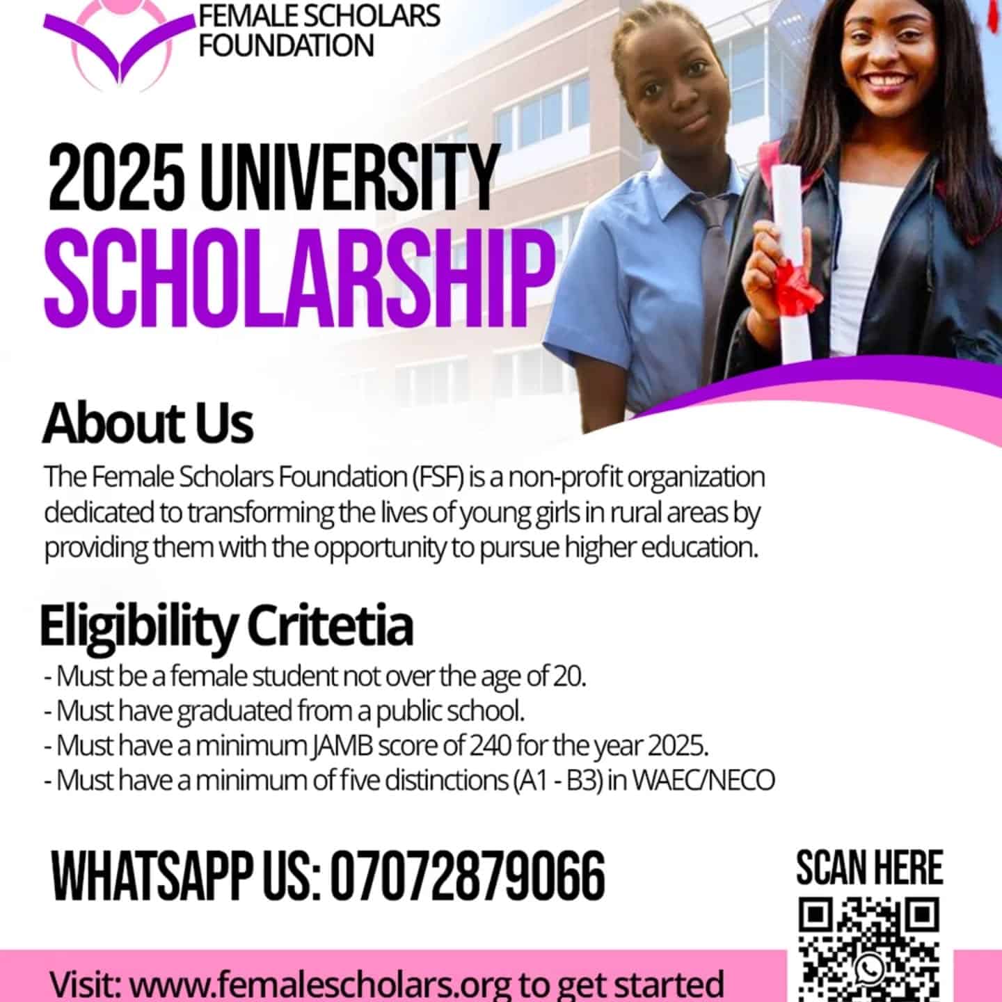 Female Scholars Foundation 2025 University Scholarship — Apply Now