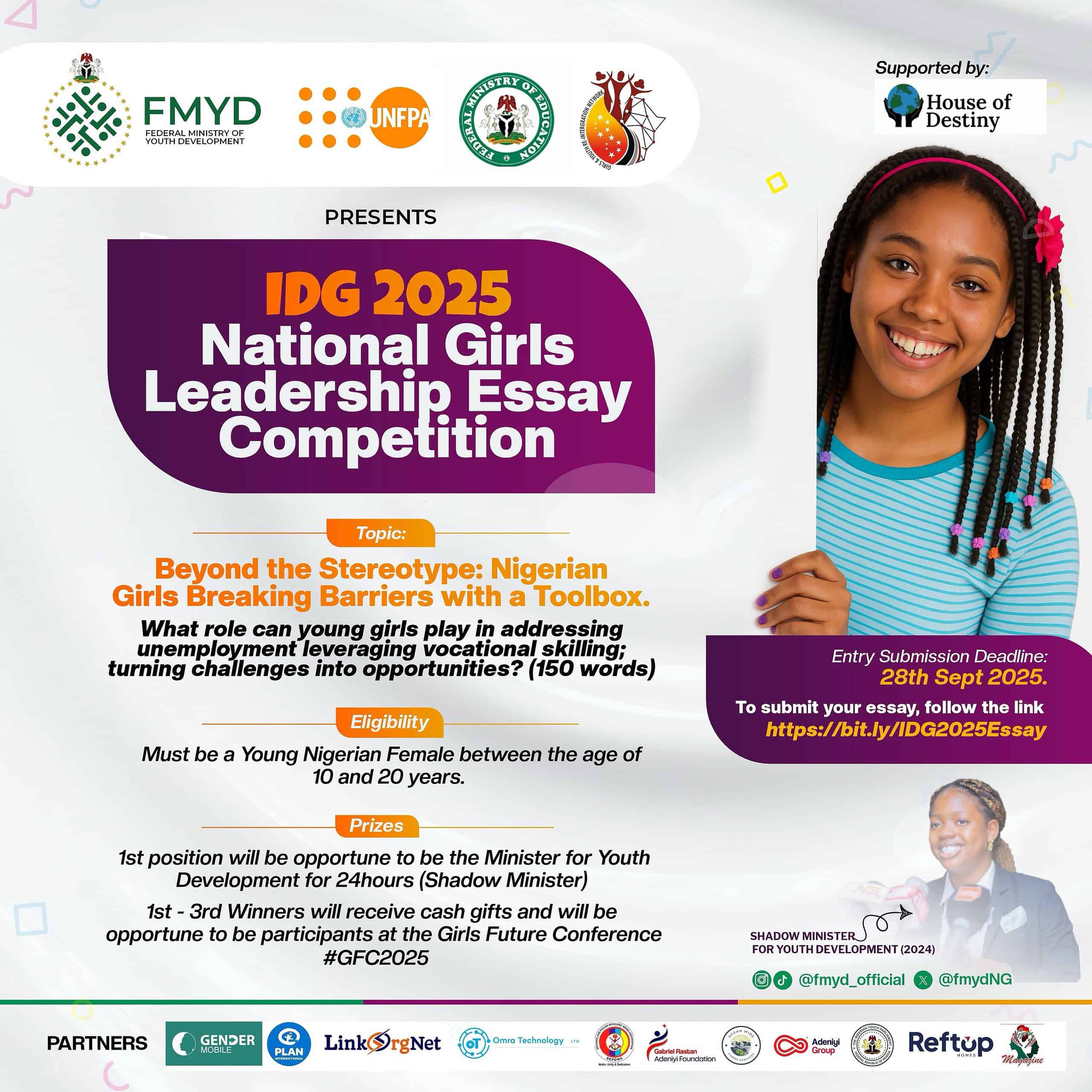 International Day of the Girl-child (IDG) 2025 National Girls Leadership Essay Competition