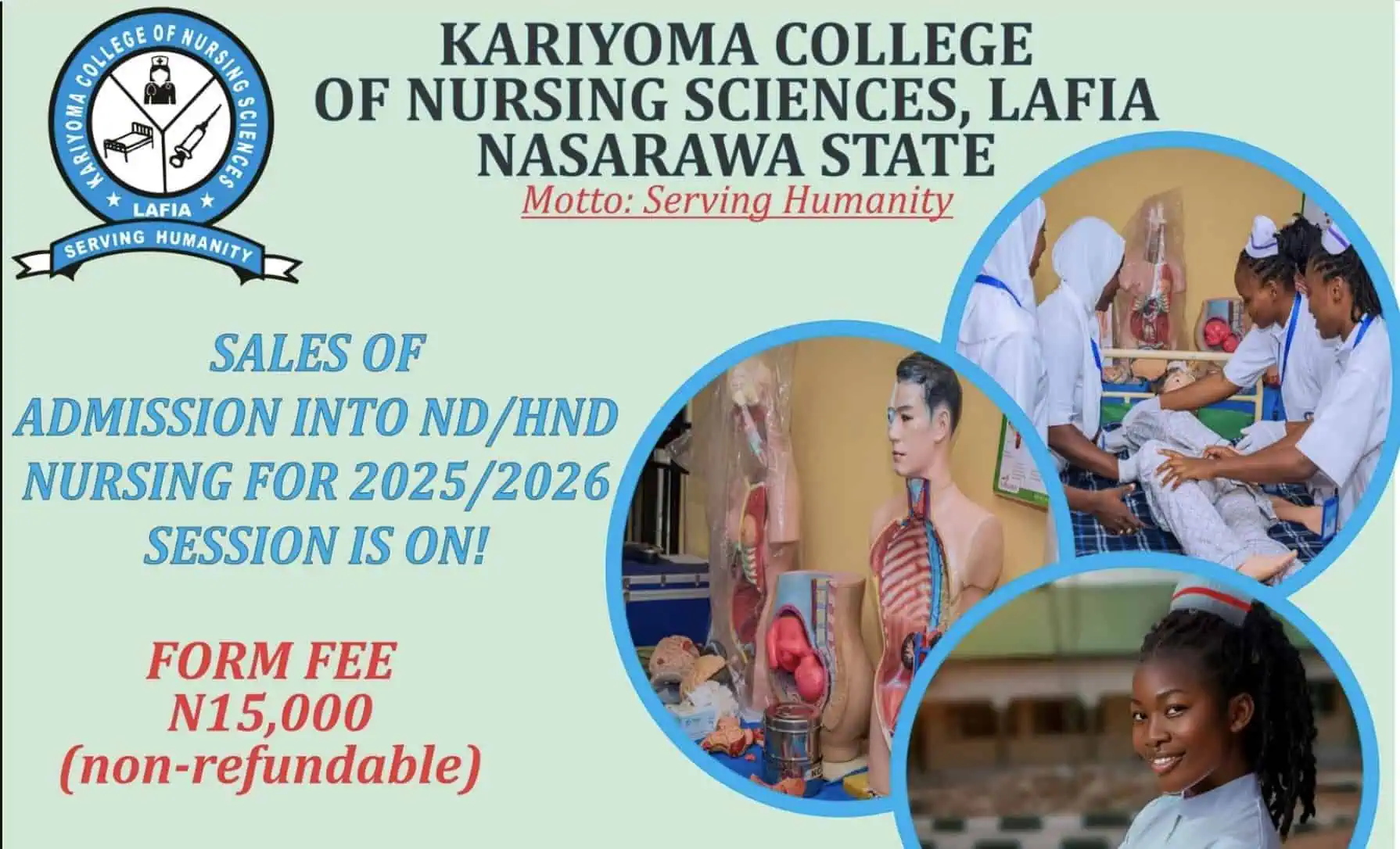 Kariyoma College of Nursing Sciences Post UTME 2025/2026 Guide