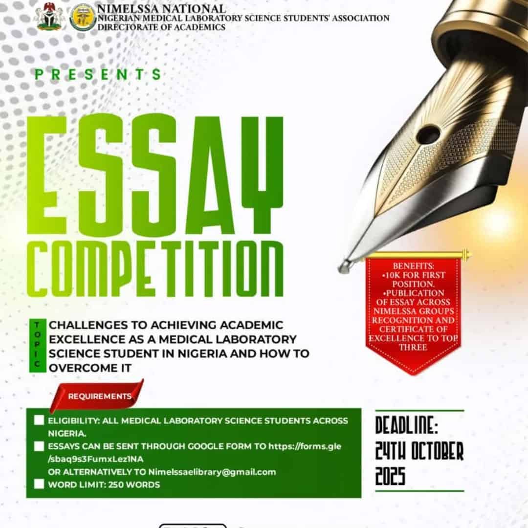 Nigerian Medical Laboratory Science Students Association (NIMELSSA) Essay Competition 2025