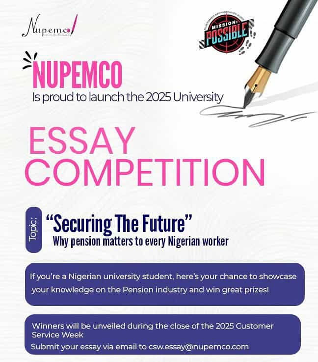 Nigerian University Pension Management Company Limited (NUPEMCO) 2025 University Essay Competition