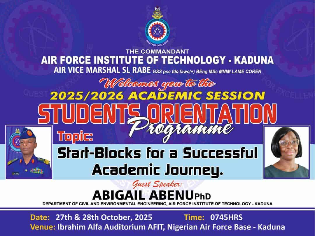 Air Force Institute of Technology (AFIT) Students Orientation Programme for 2025/2026 Academic Session
