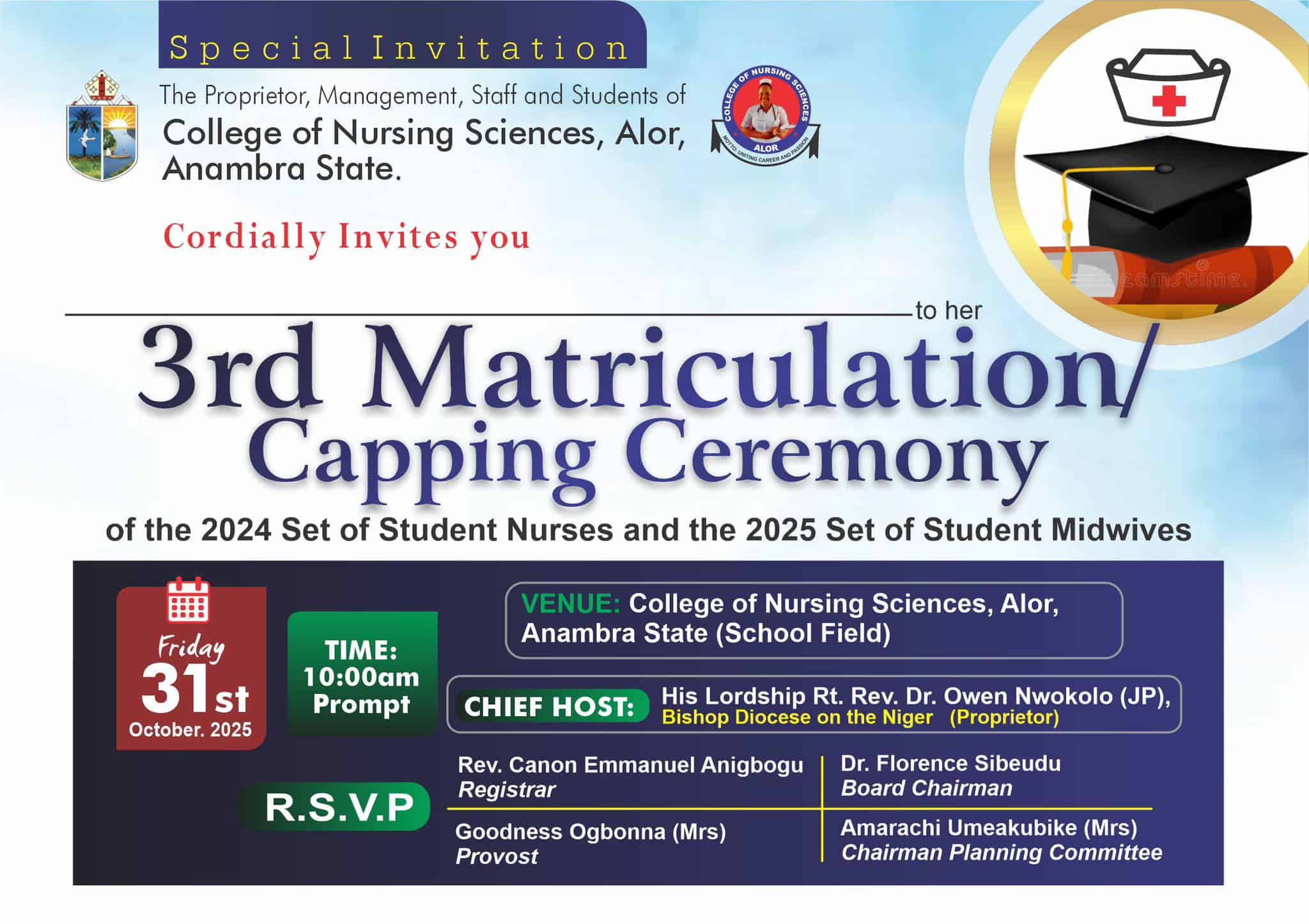 College of Nursing Sciences, Alor (CONSALOR) 3rd Matriculation/Capping Ceremony 2025
