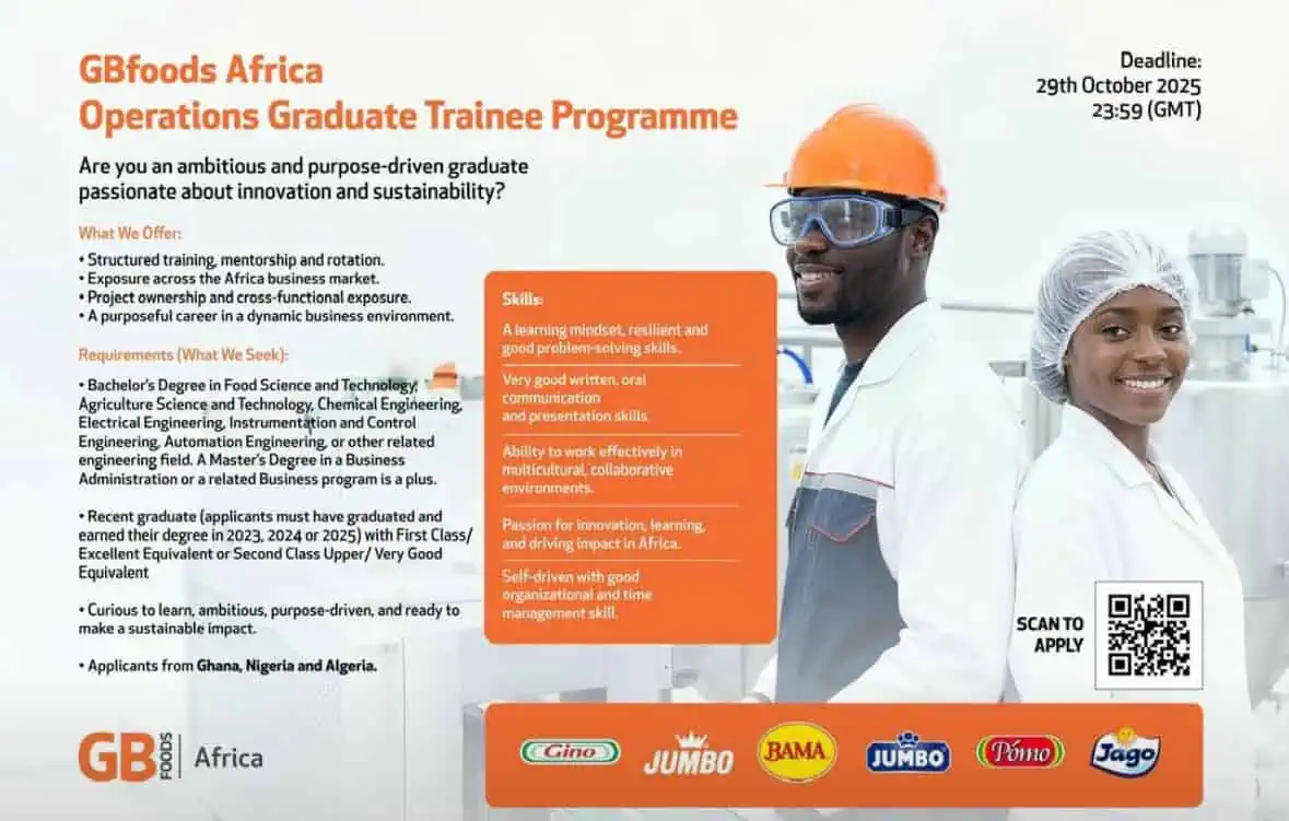 GBfoods Africa Operations Graduate Trainee Programme 2025