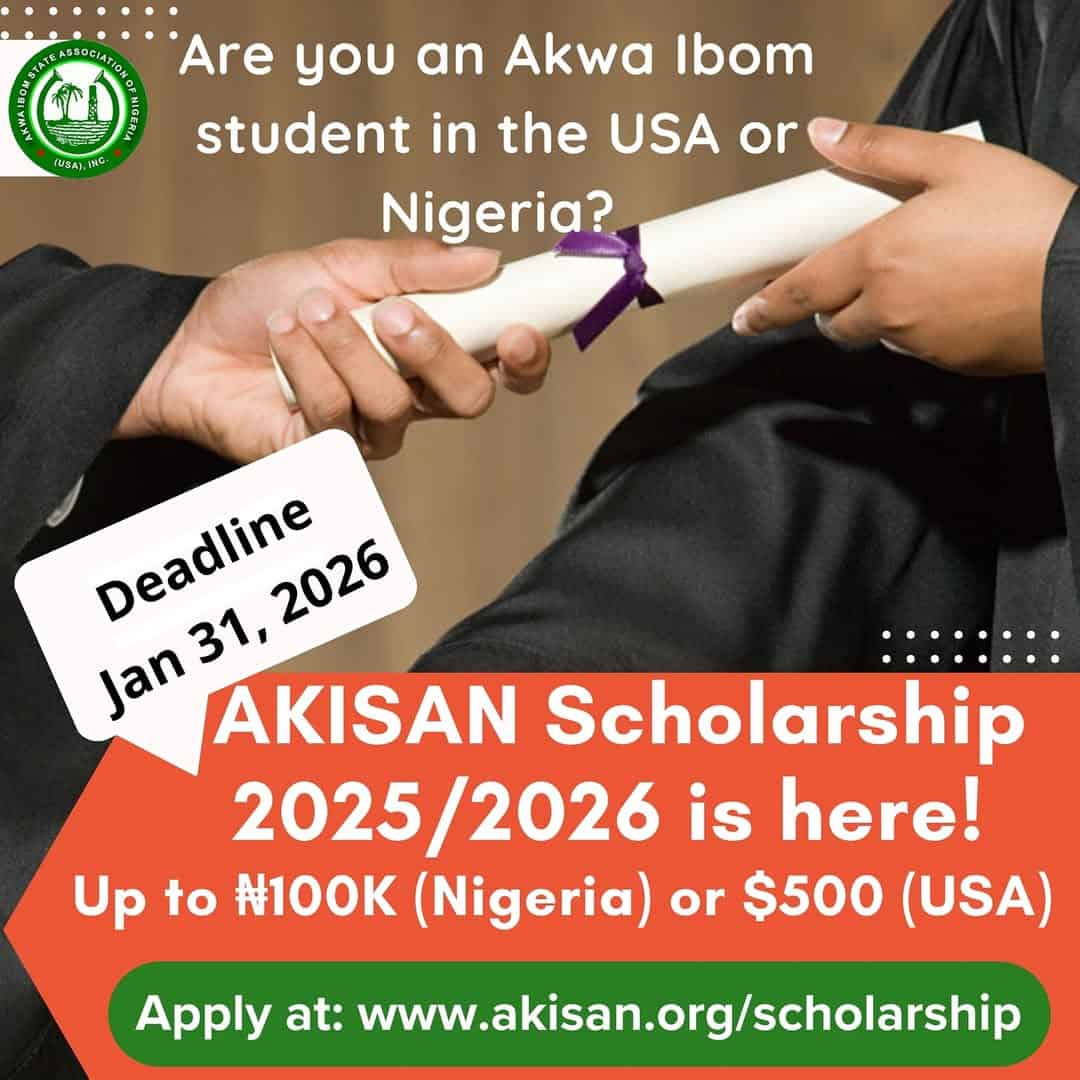 Full guide to the 2025/2026 AKISAN USA Scholarship for Akwa Ibom students in the United States and Nigeria