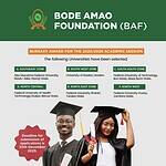 Bode Amao Foundation (BAF) bursary award 2025/2026 for indigent Nigerian undergraduates