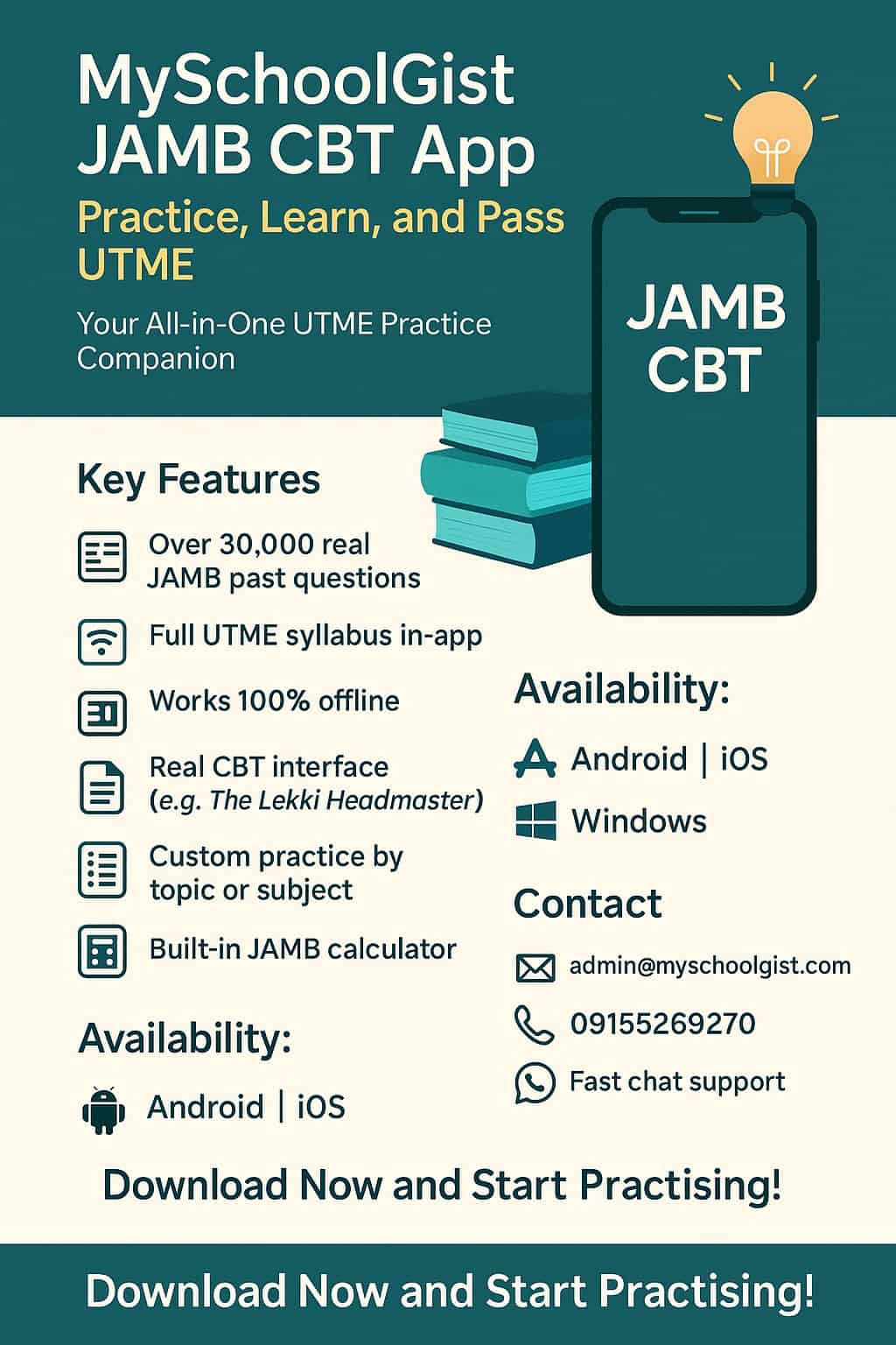 MySchoolGist JAMB CBT App for UTME Practice