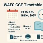 WAEC GCE Timetable 2025  — WASSCE for Private Candidates Second Series