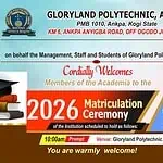 GloryLand Polytechnic Matriculation 2025/2026: Date, Venue