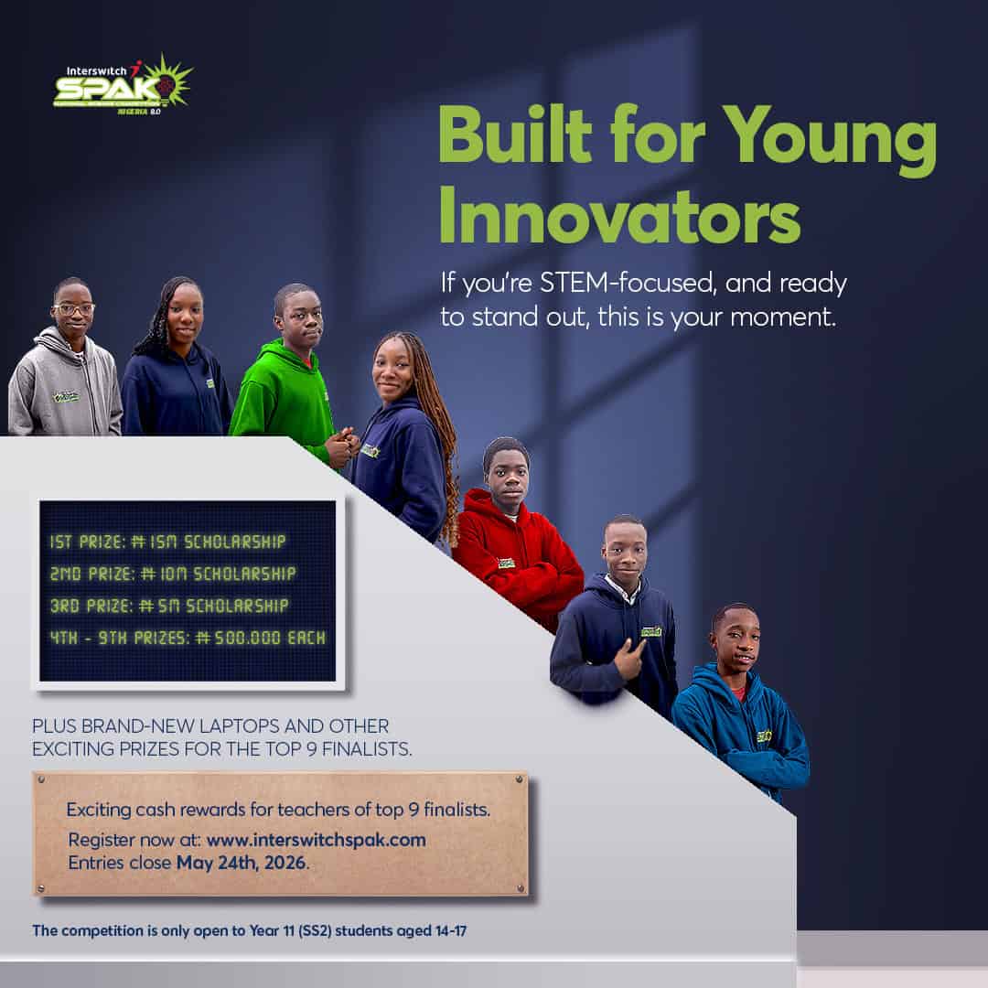 InterswitchSPAK 8.0 registration opens for SS2 science students in Nigeria