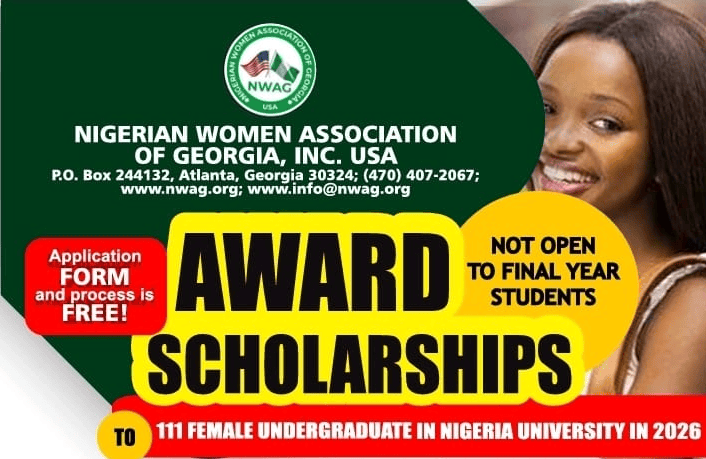 NWAG 2026 Scholarship Awards open for female undergraduates in Nigeria