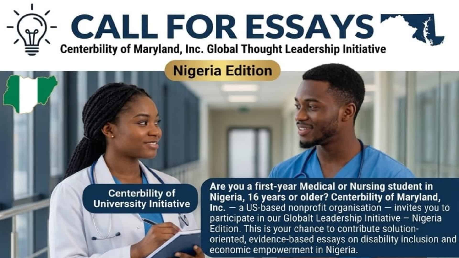 Centerbility Essay Competition 2026 for Medical and Nursing Students in Nigeria