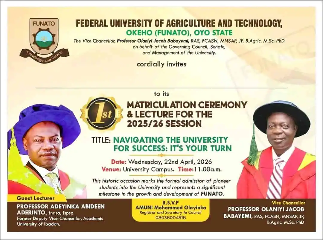 FUNATO 1st Matriculation Ceremony and Lecture for 2025/2026 Session